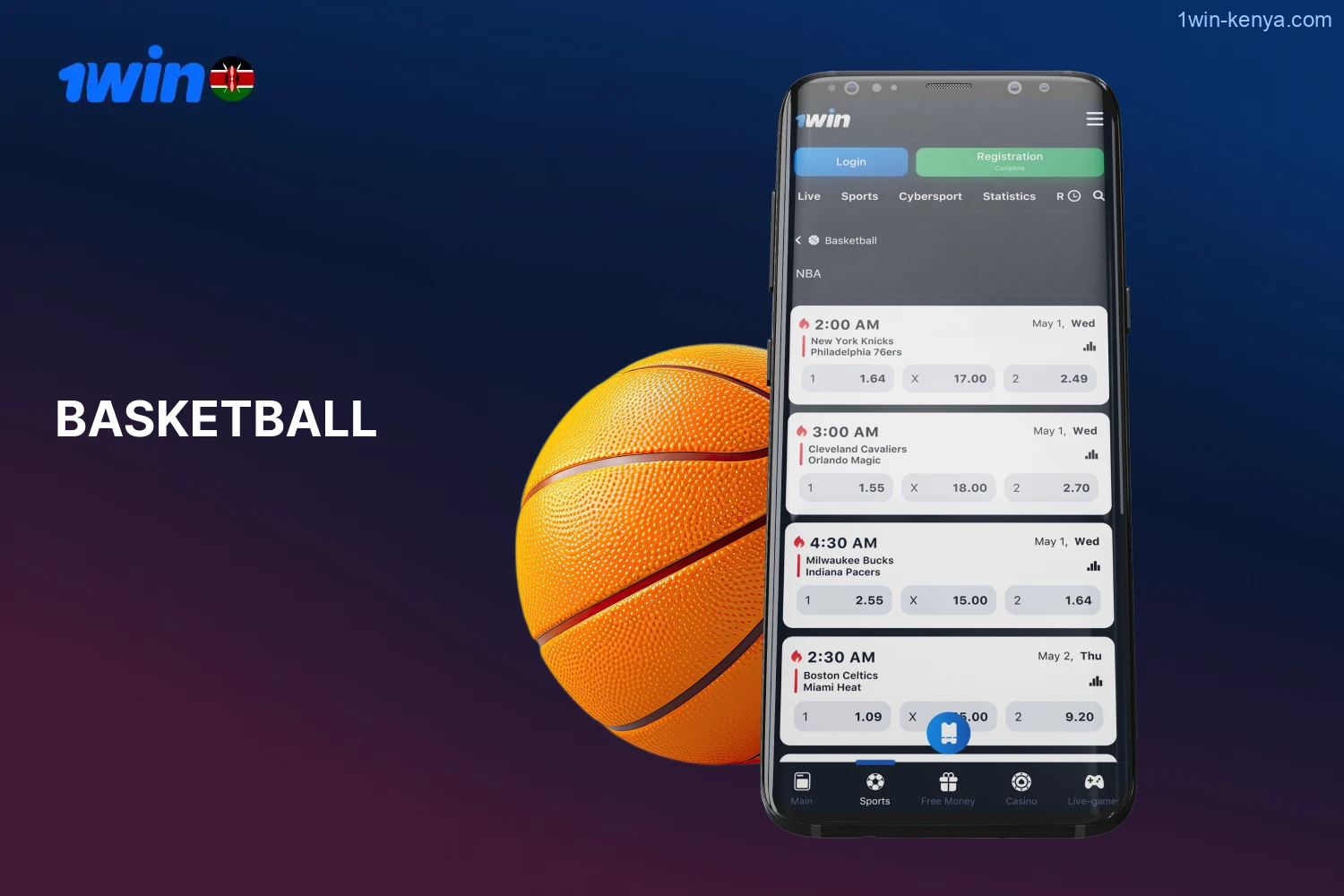 Players from Kenya can easily find over 70 basketball games available on the 1win platform.