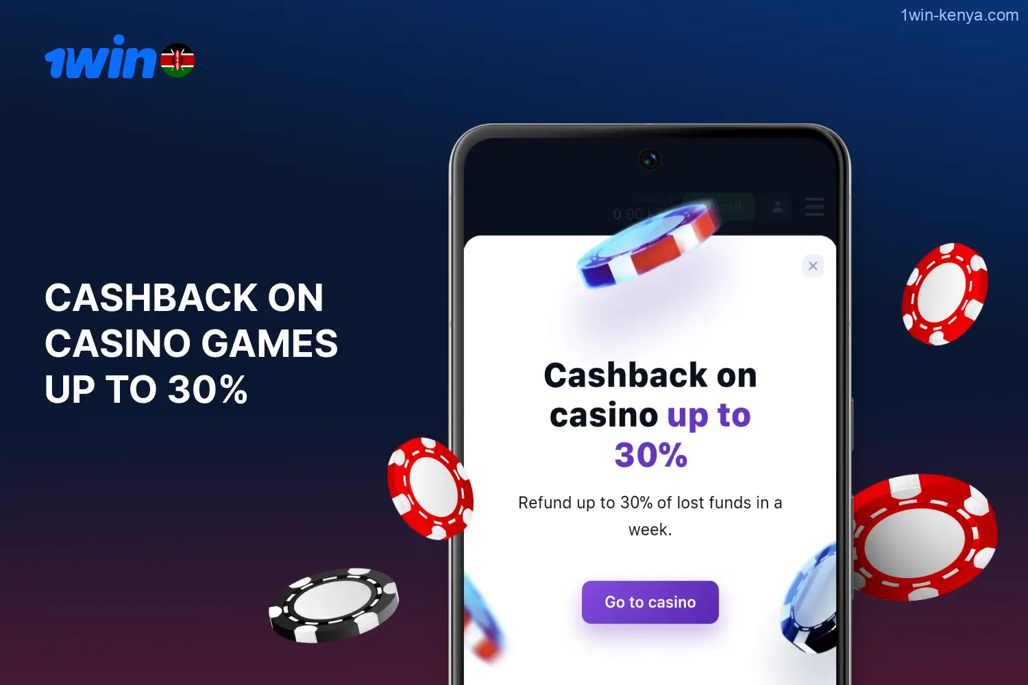 Kenyan players can earn cashback while enjoying games at 1win casino.