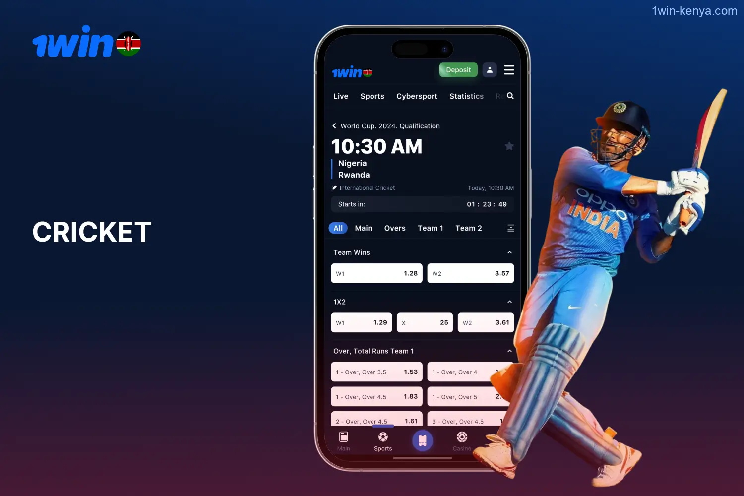 Cricket enthusiasts in Kenya not only love placing bets on tournaments but also enjoy the opportunity to watch live streams on 1win.