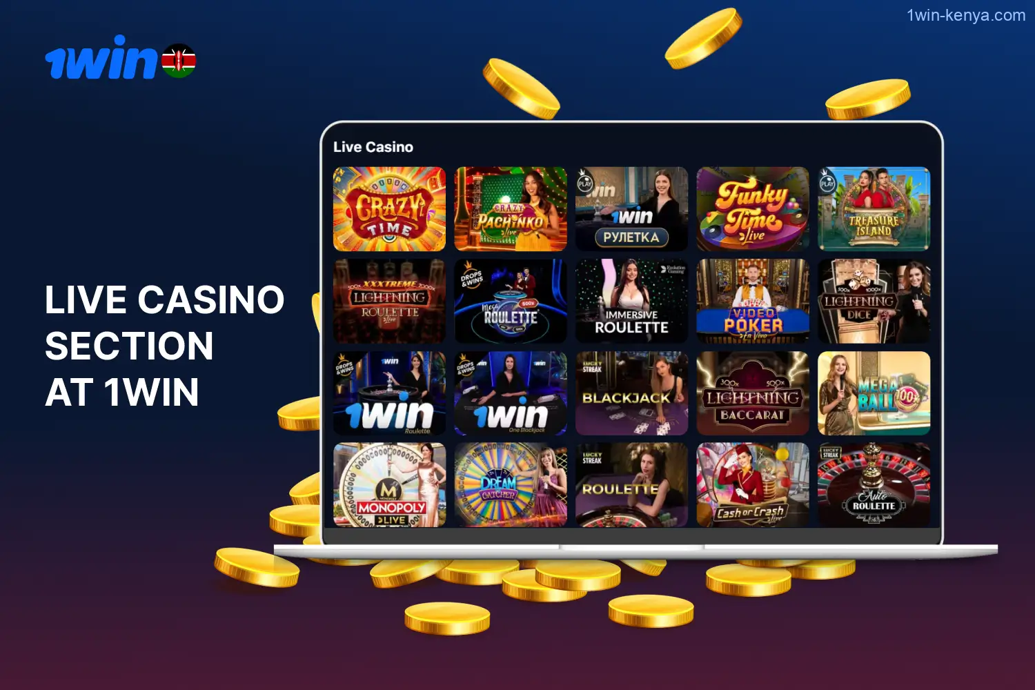 1win grants users the ability to engage with live dealer games in an online casino format.