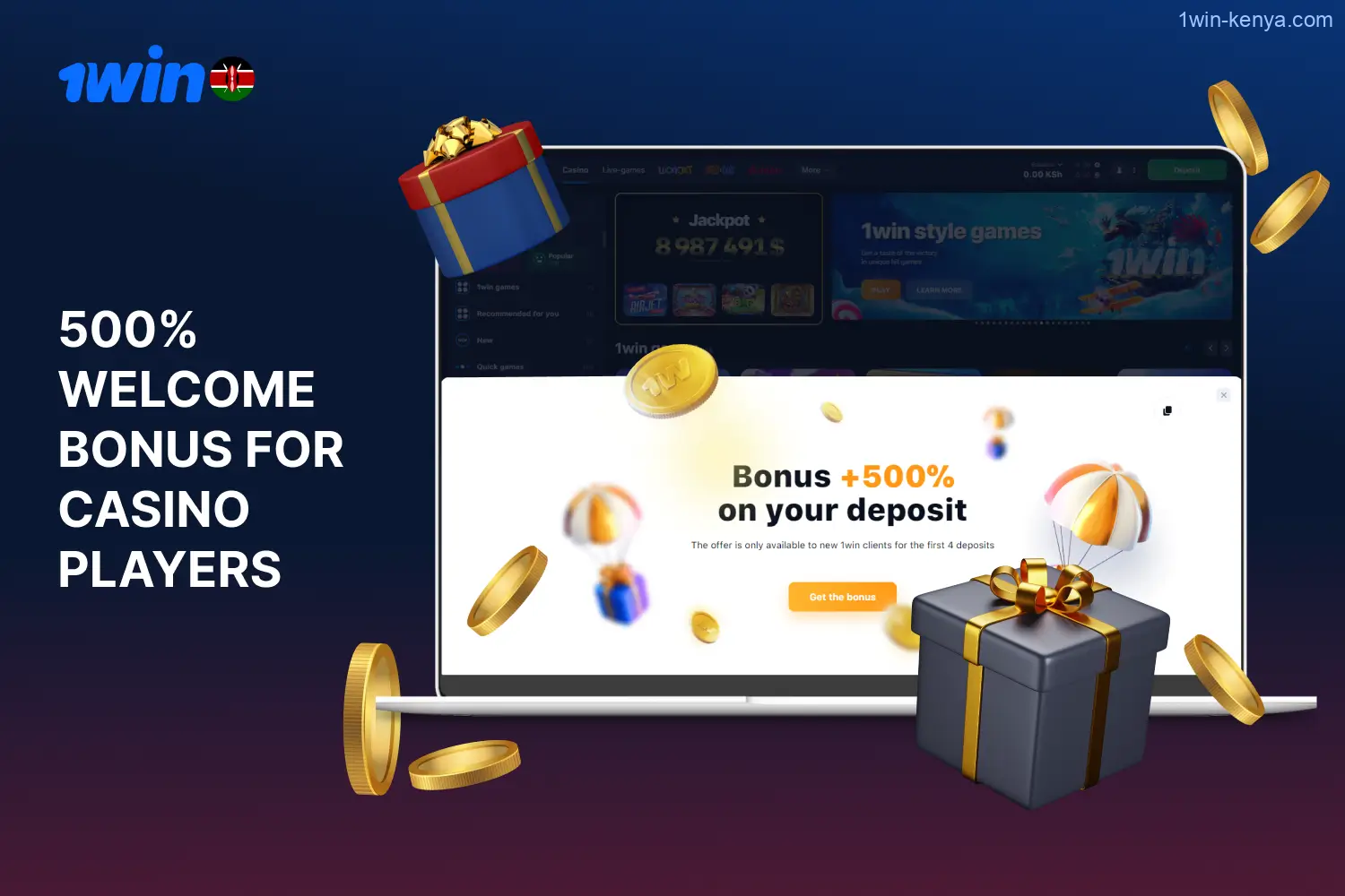 1win provides an attractive welcome bonus for casino enthusiasts in Kenya.