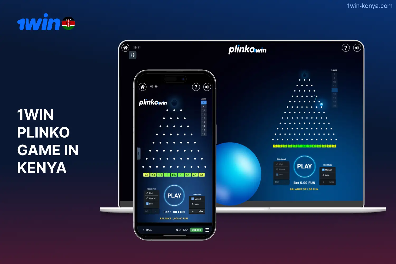The widely popular Plinko game is now available for players in Kenya at 1win.