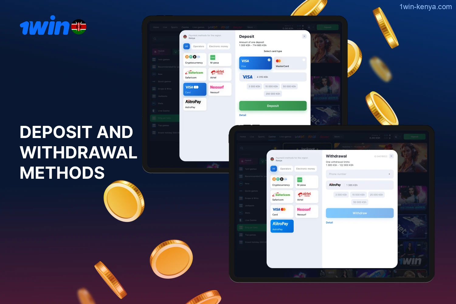1win is dedicated to providing players from Kenya with the top payment methods.