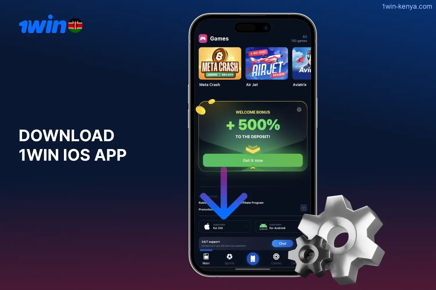 Kenyan users with iPhones and iPads just need to follow a few straightforward steps to acquire the 1win mobile app for their devices