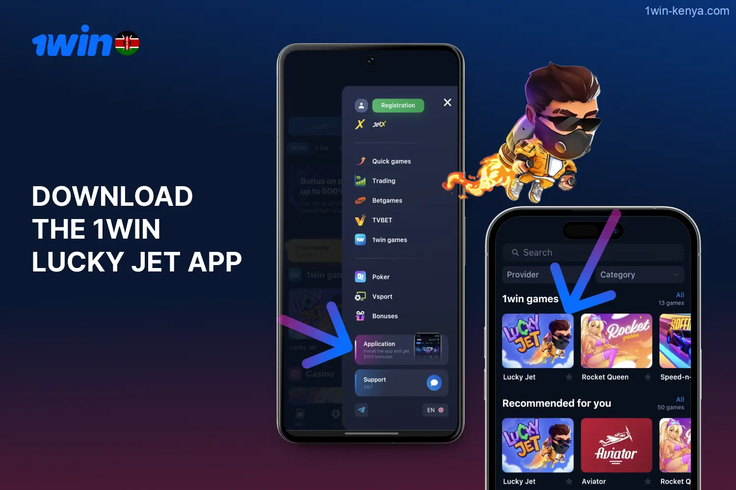 Kenyan players can download the 1win mobile app to experience Lucky Jet.