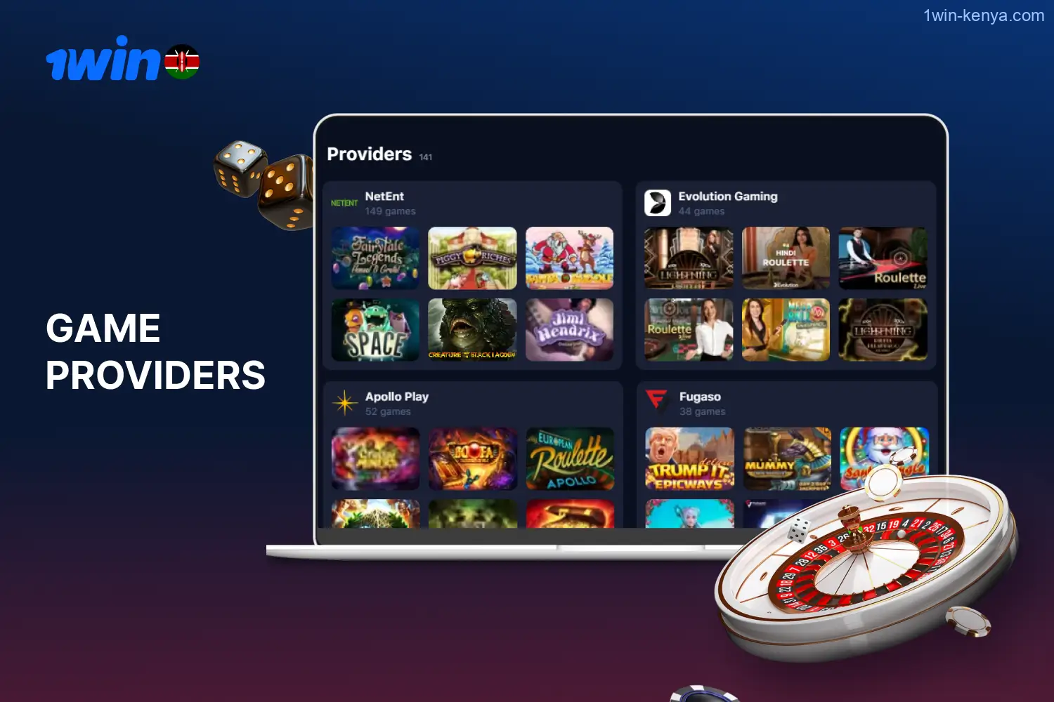 Find out how you can begin your journey in the 1win online casino in Kenya, whether for real stakes or in demo mode. Explore the range of slot machines, lotteries, poker, and table games available, and learn how you can grab an incredible 500% First Deposit Bonus worth up to 110,000 KES along with a 30% cashback offer. Get information on the various software providers and the Live 1win Casino.