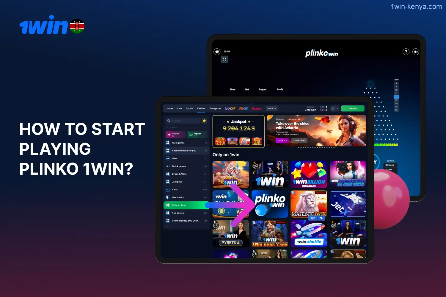 Kenyan players can engage in Plinko at the 1win casino with just a few easy steps.