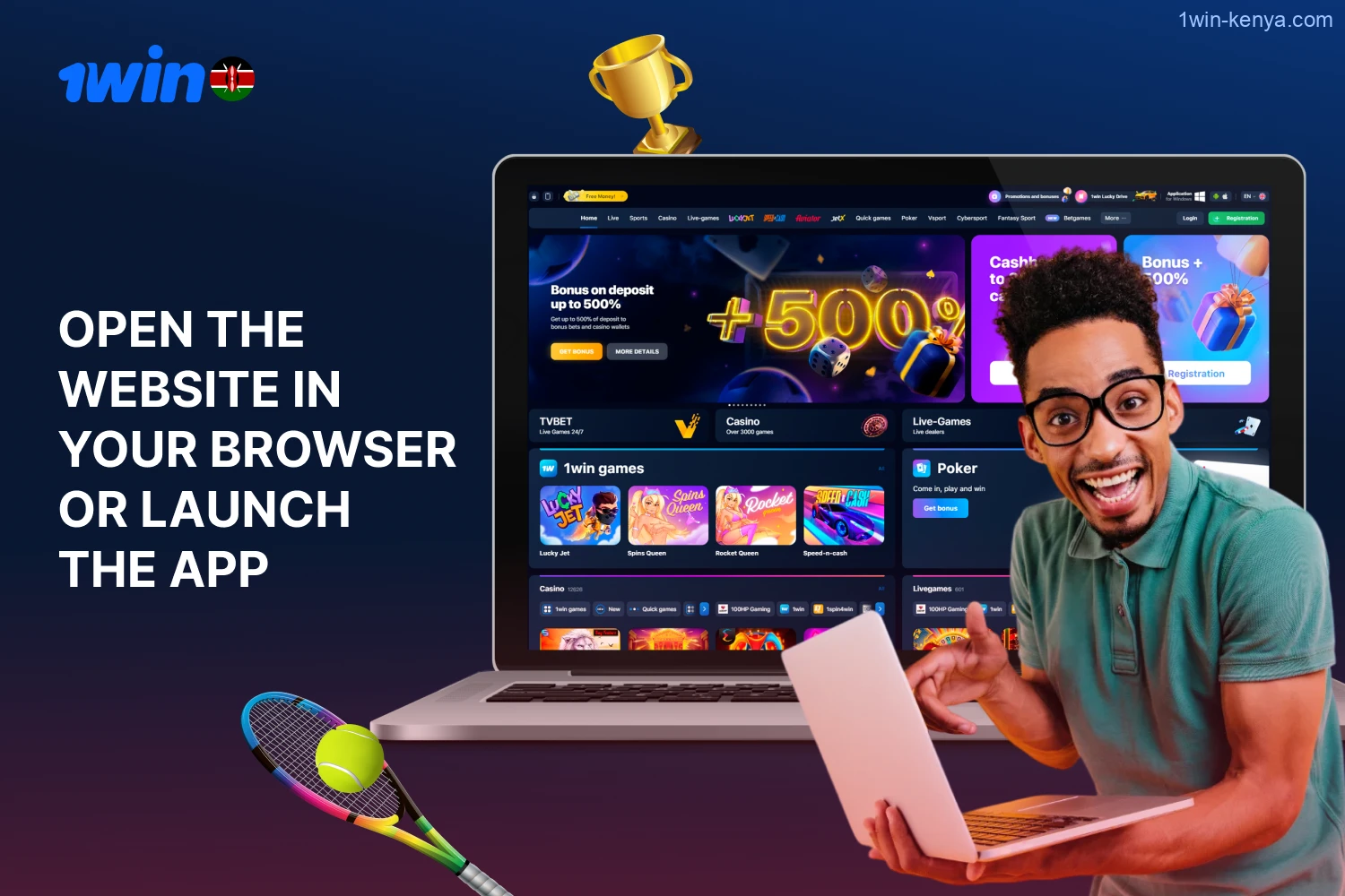 To place a wager, open the website in your preferred browser or launch the 1win Kenya app.