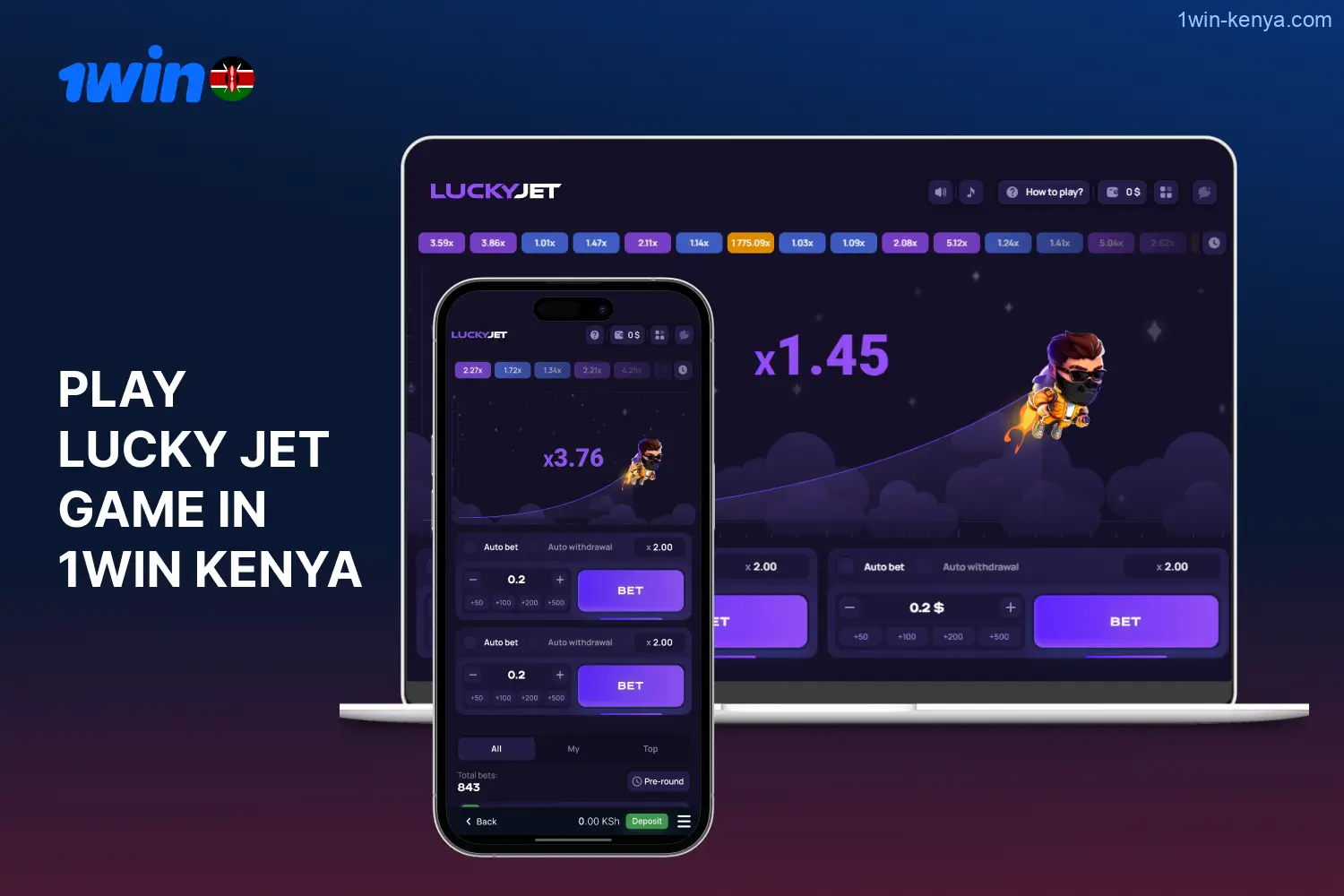 Kenyan players are welcome to indulge in the widely recognized online game Lucky Jet at the 1win casino.