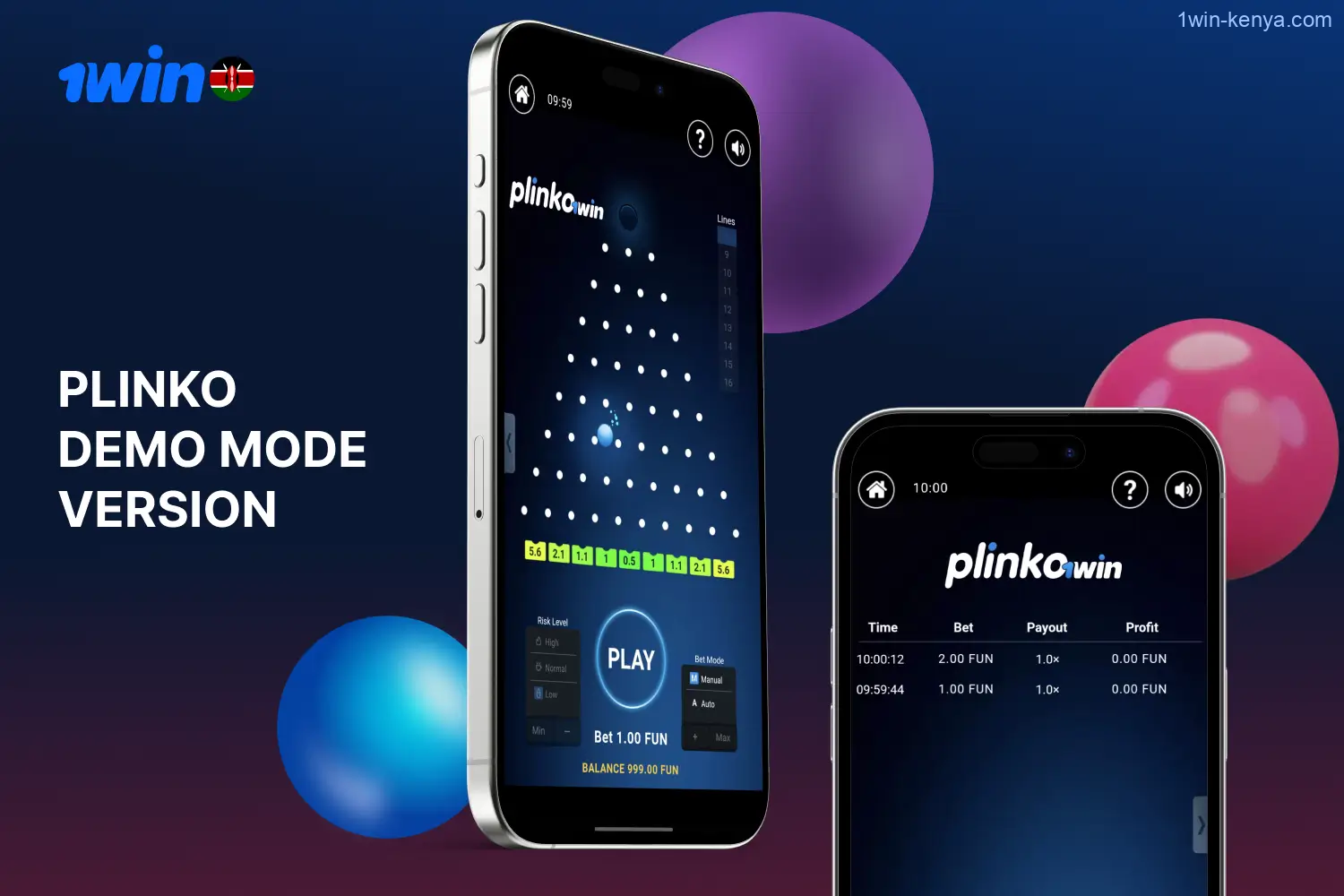 Kenyan users can reap all the benefits of playing Plinko in demo mode.