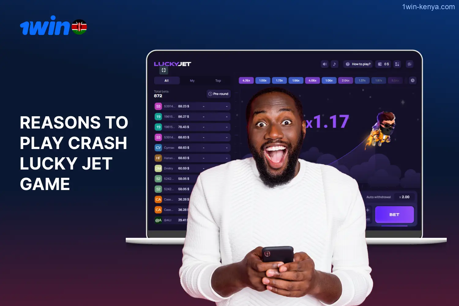 The unique characteristics and advantages of playing Lucky Jet at the 1win casino contribute to its popularity among Kenyan players.