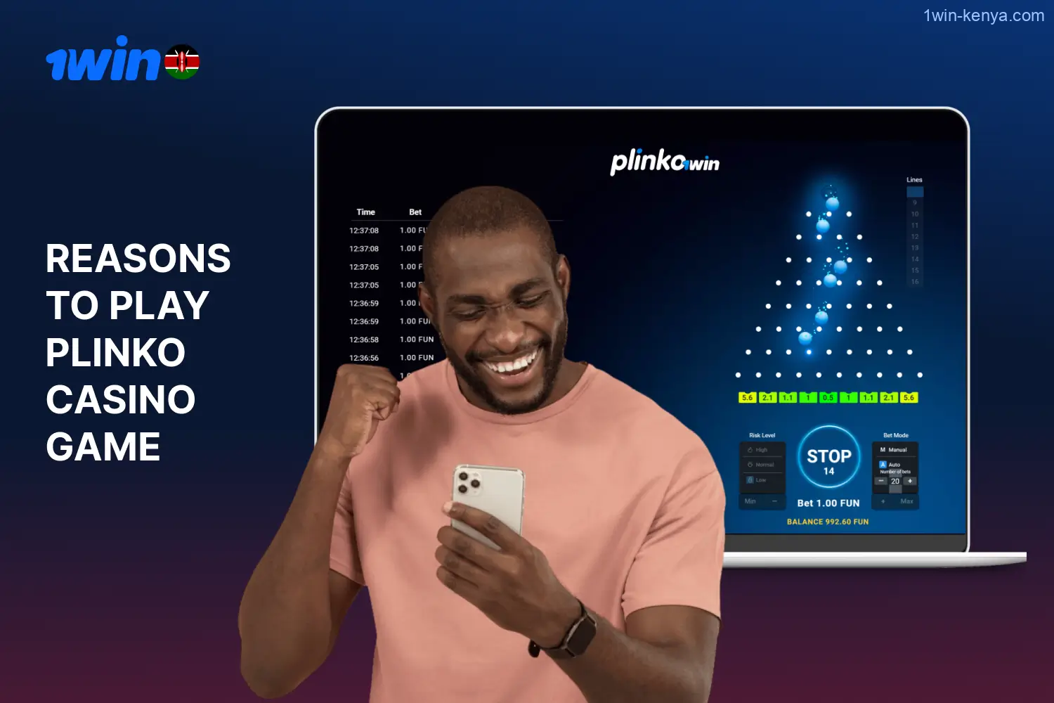Players from Kenya have numerous compelling reasons to engage with Plinko at 1win casino.