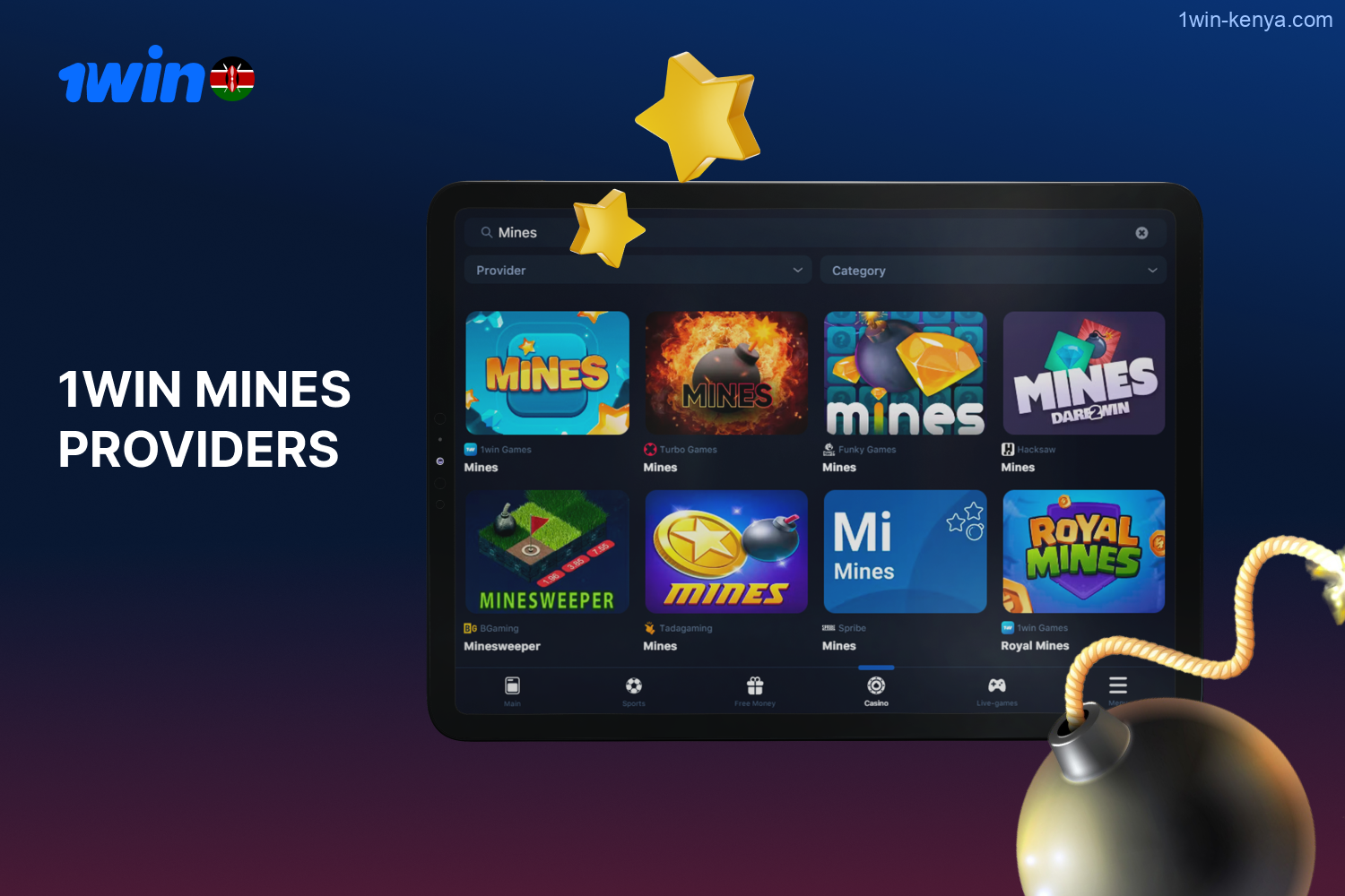 Over 20 different Mines games are available for players in Kenya on the 1win platform.