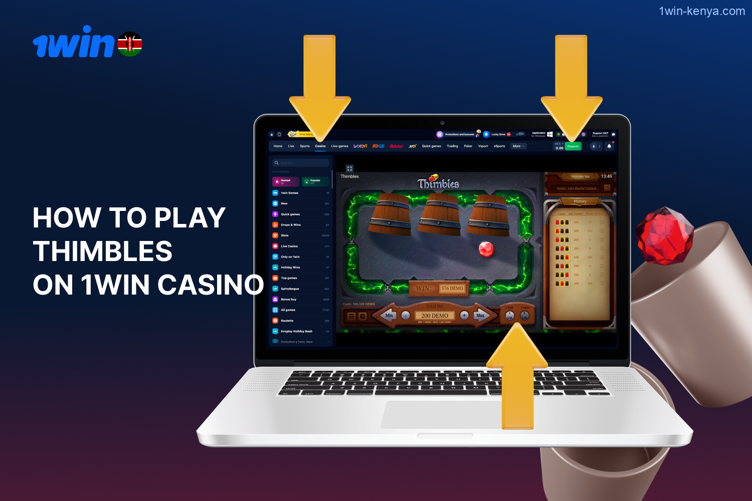The Thimbles game also offers a demo mode. The gameplay, interface, and rules remain unchanged; the only difference is that players engage with a virtual balance, meaning you won’t win or lose real money in this mode. This enjoyable trial version can be accessed instantly and at no cost.